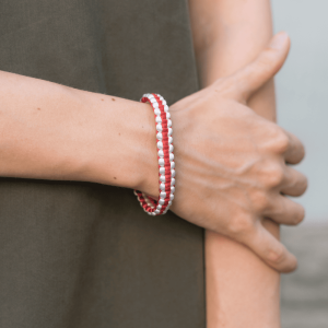 Ribbon bracelet red-white