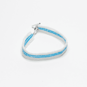 Bead bracelet white-blue